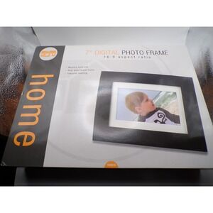 7" Digital Photo Frame 16:9‎ Aspect Ratio Memory Card Slot Real Wood Black Frame
